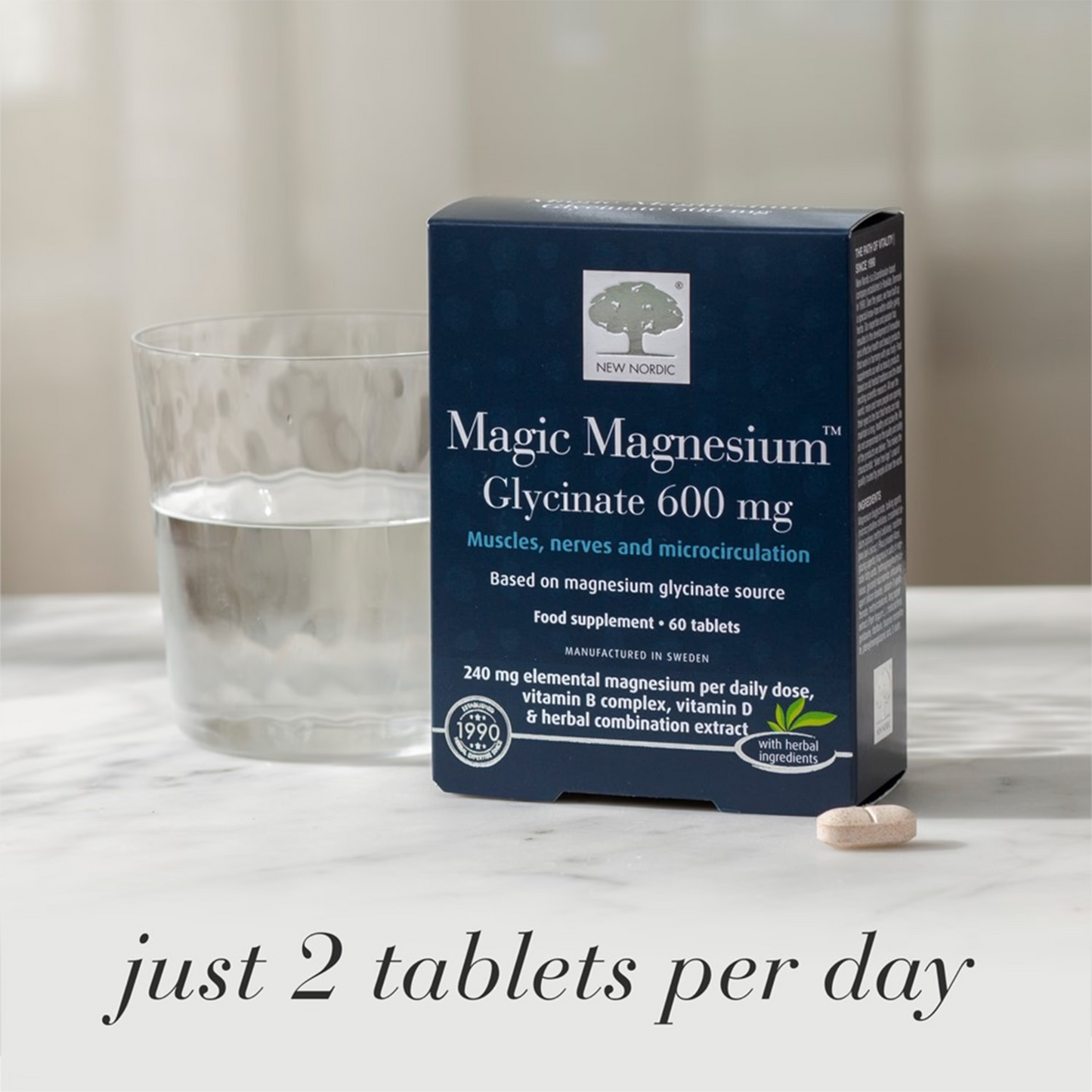 Nordic Magic Magnesium Glycinate 600mg 60 Tablets
