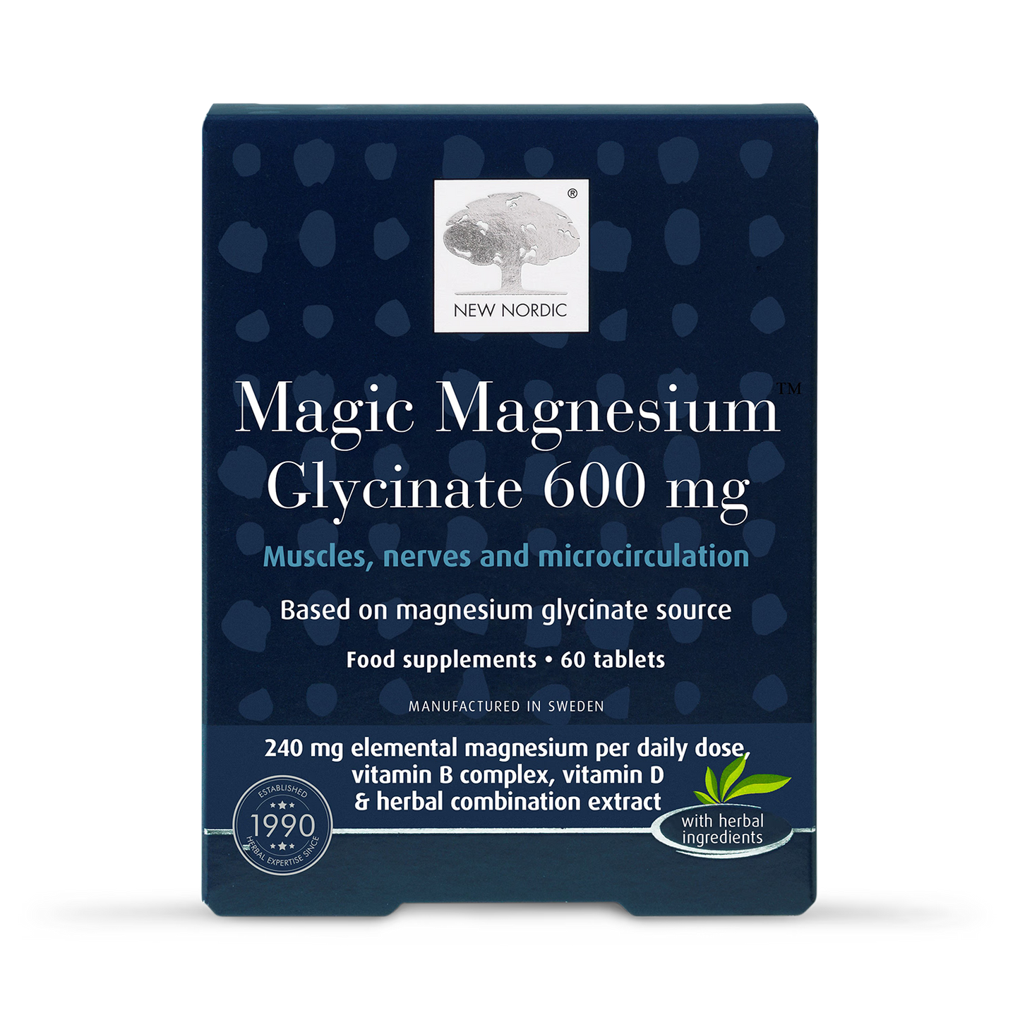 Nordic Magic Magnesium Glycinate 600mg 60 Tablets