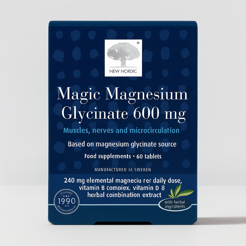 Nordic Magic Magnesium Glycinate 600mg 60 Tablets