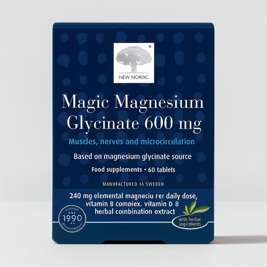 Nordic Magic Magnesium Glycinate 600mg 60 Tablets